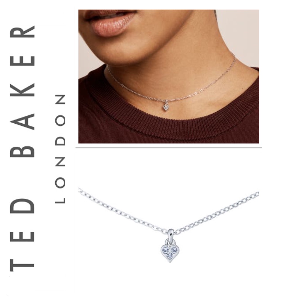 Ted Baker London Swarovski Heart Pendant Choker Necklace 44$